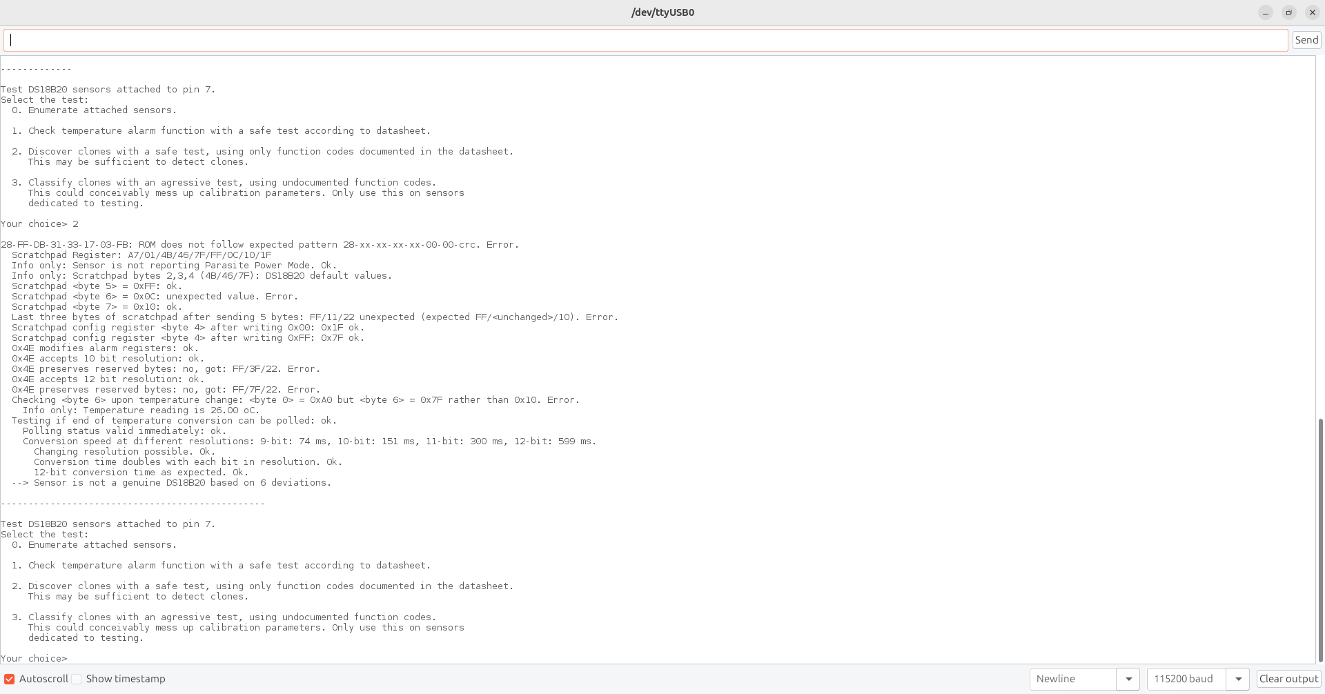 Test results from the counterfit test - fake!